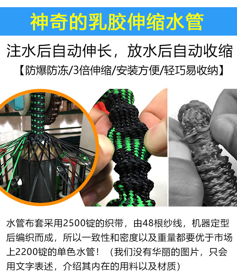 Household High-Pressure Car Wash Water Gun, Tap Water Watering Tool, Explosion-Proof, Frost-Resistant, Telescopic Hose, Soft Hose, Copper Set