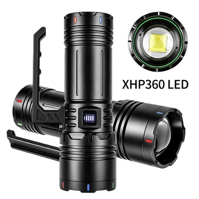 Cross-border outdoor flashlight, multi-functional, long-lasting, high-intensity, long-range, with tools, rechargeable, high-power, portable lamp (UV fənərlər) - p360-built-in-21700-6000mah