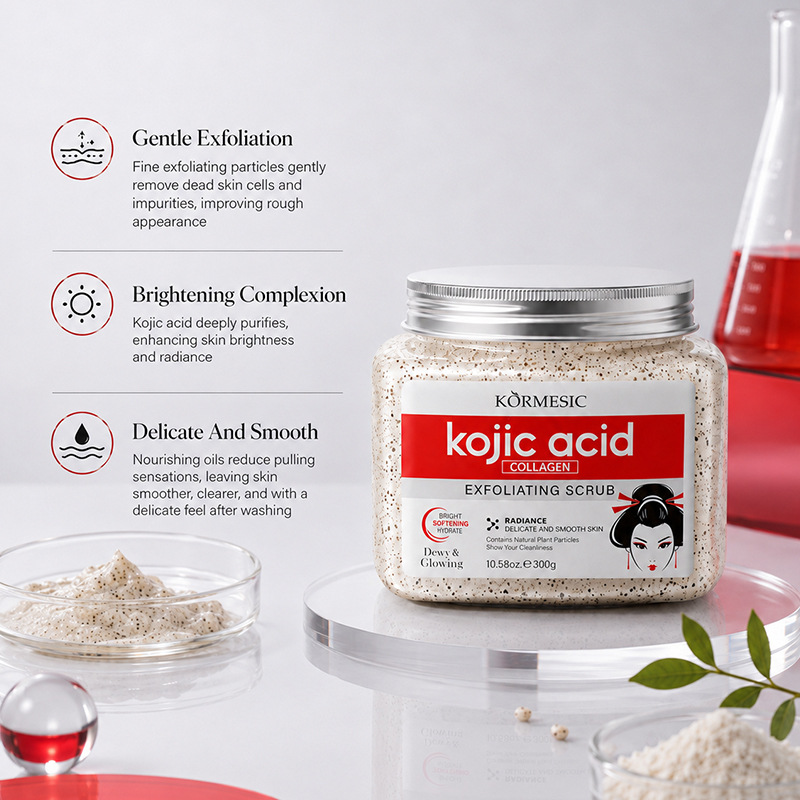 Filipinos KORMESIC ácido cúbico y colágeno cuerpo exfoliante gel comercio exterior transfronterizo paquete completo inglés
