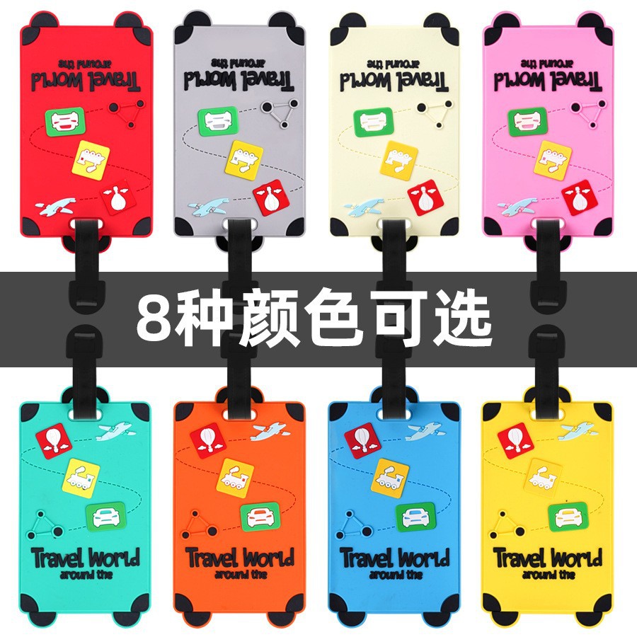 Cross-Border In-Stock Silicone Luggage Tags, Suitcase Identification Tags, Anti-Loss Creative Cartoon Travel Suitcase Tags