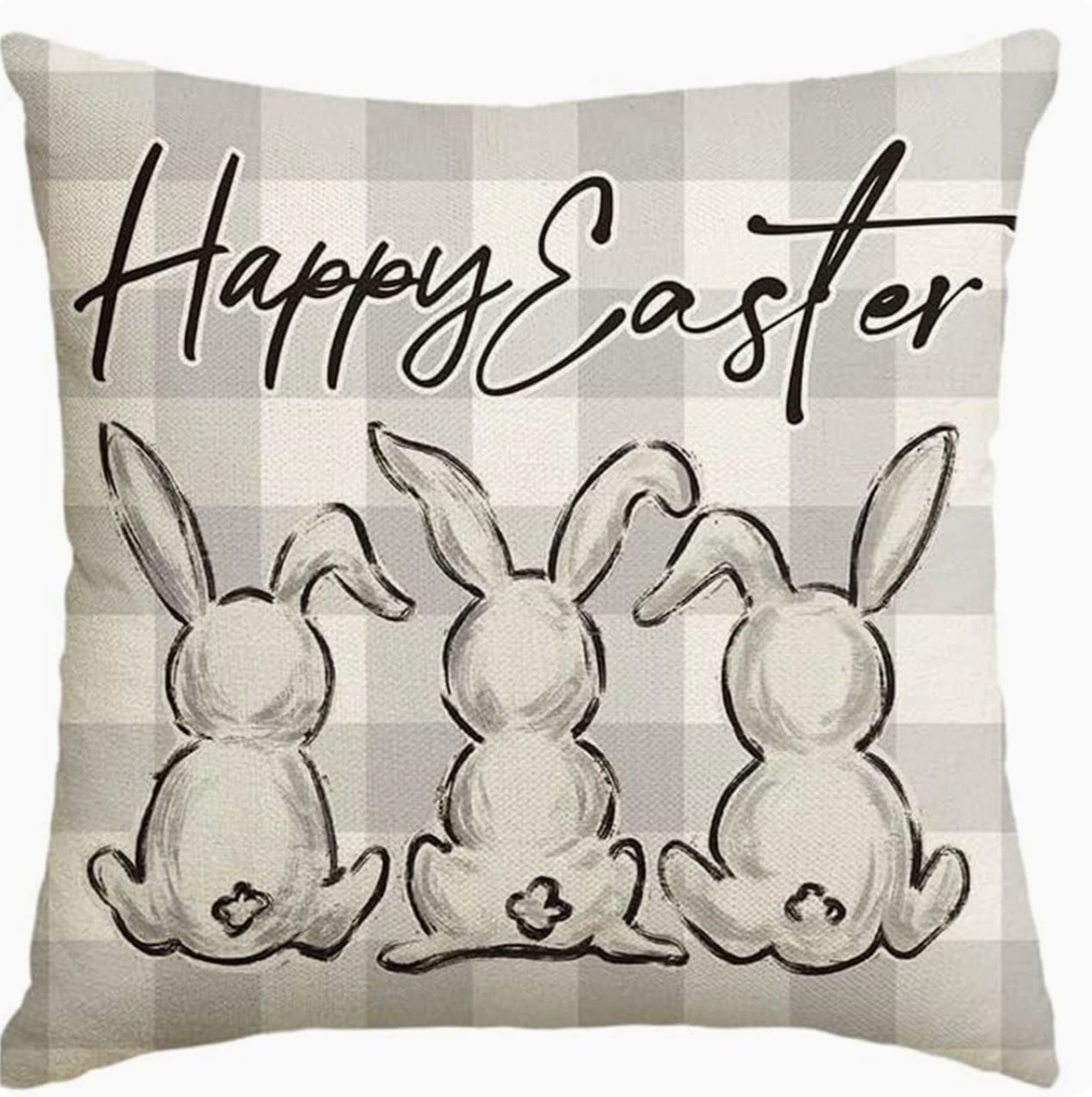 Amazon nuevo huevo de Pascua transfronterizo funda de almohada lino conejo simple funda de almohada cojín de sofá doméstico
