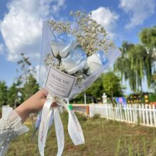 碎冰蓝玫瑰花束成品香皂花满天星干花永生真花妇女节礼物女友