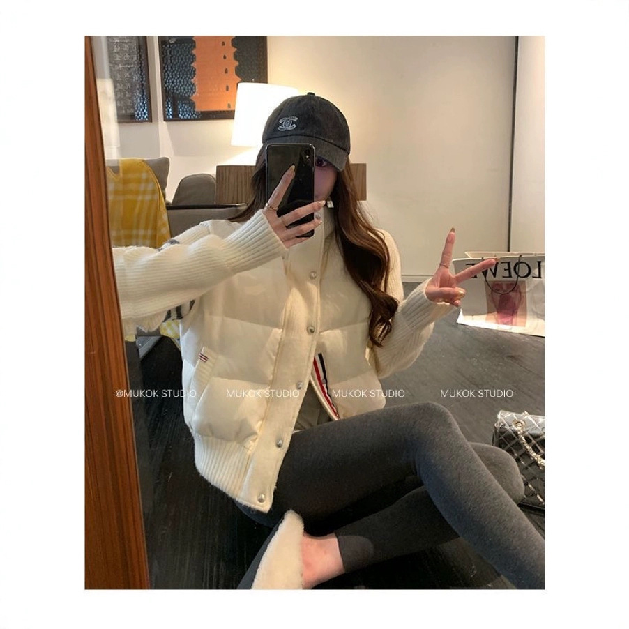 Knitted design down jacket