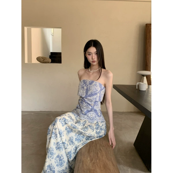 Blue tube top (without flowers)