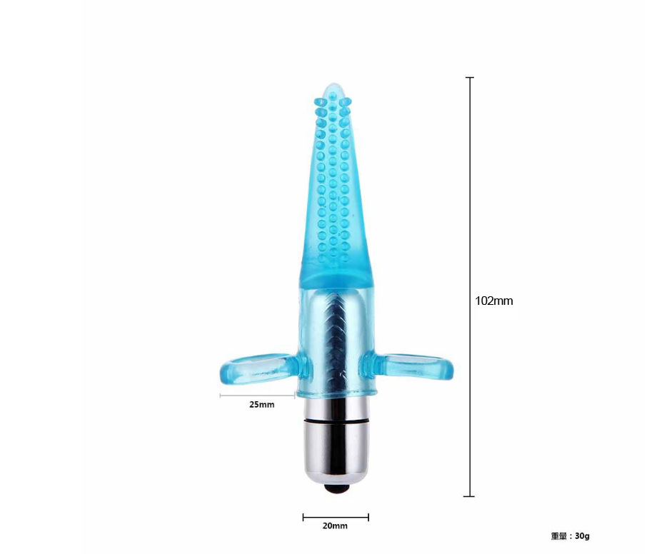 Finger G-Spot Vibrating Tongue Massager, Electric TPE Adult Toy, Pink Blue Purple — detail image 13