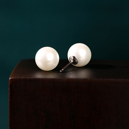 Kuaishou live broadcast hot sale French vintage retro shell pearl earrings small fresh and simple ear piercing