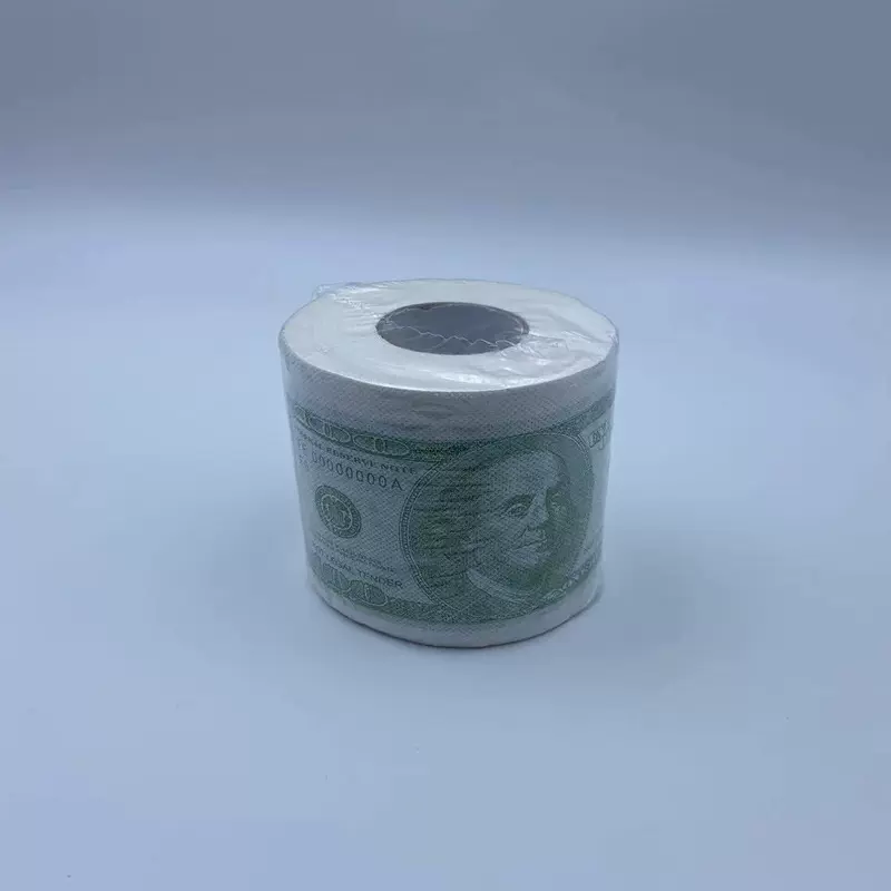 100美金钱币卷纸创意印花卷筒卫生纸印花厕纸印花纸巾100美金纸巾