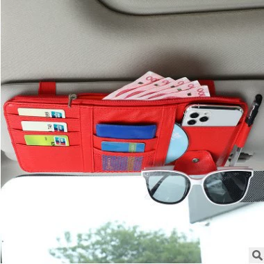 card clip ID clip — Car Glasses Clip/Bill Clip - ordinary-with-chain-red