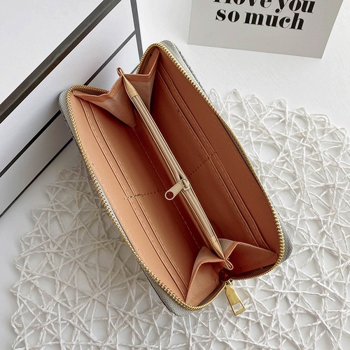 European and American style fashionable pu leather woven wallet coin purse New trendy women's wallet mid-length zipper clutch