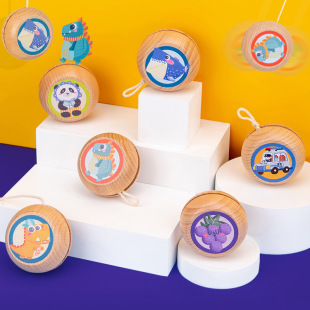 Cpc/Ce Kidsren's Wooden Toys Beech Wood Yo-Yo Yo-Yo Kindergarten Creative Sports Decompression Fun Toys