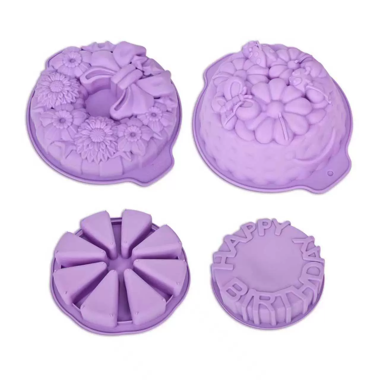 亚马逊跨境食品级花花蛋糕模硅胶螺旋蛋糕模马芬杯蛋挞杯烘焙模具