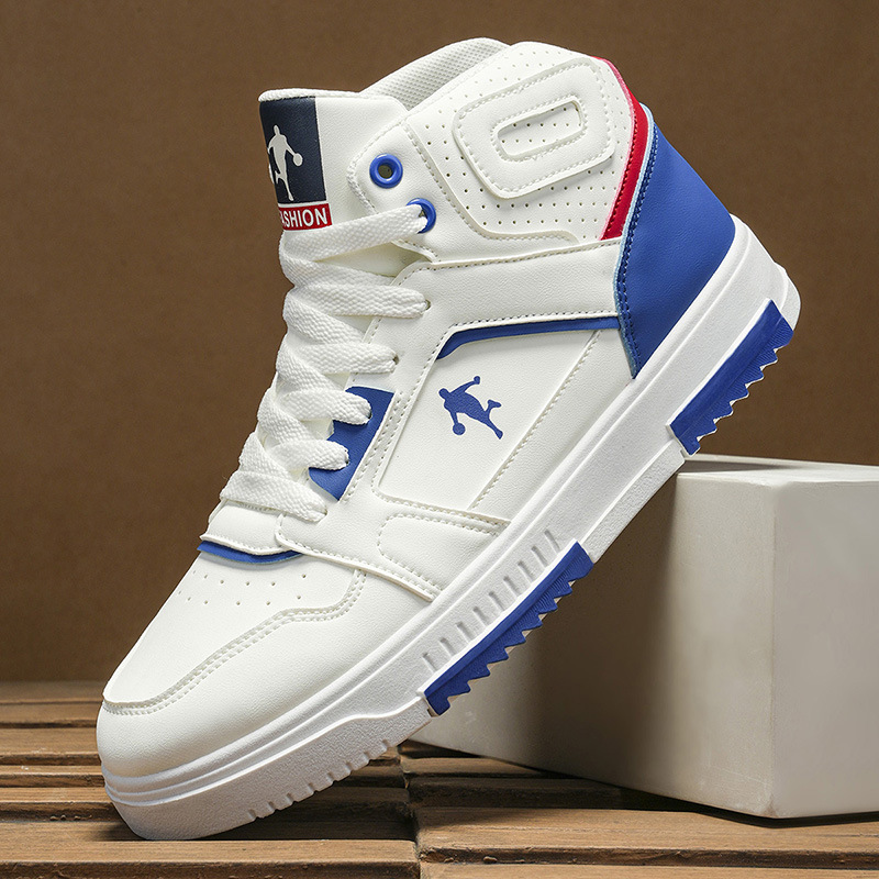 2025 New Autum High-Top Men's Sneakers, Fashionable and Versatile Street Shoes, Contrasting Colors, Fashionable Sports Style Casual Men's Shoes