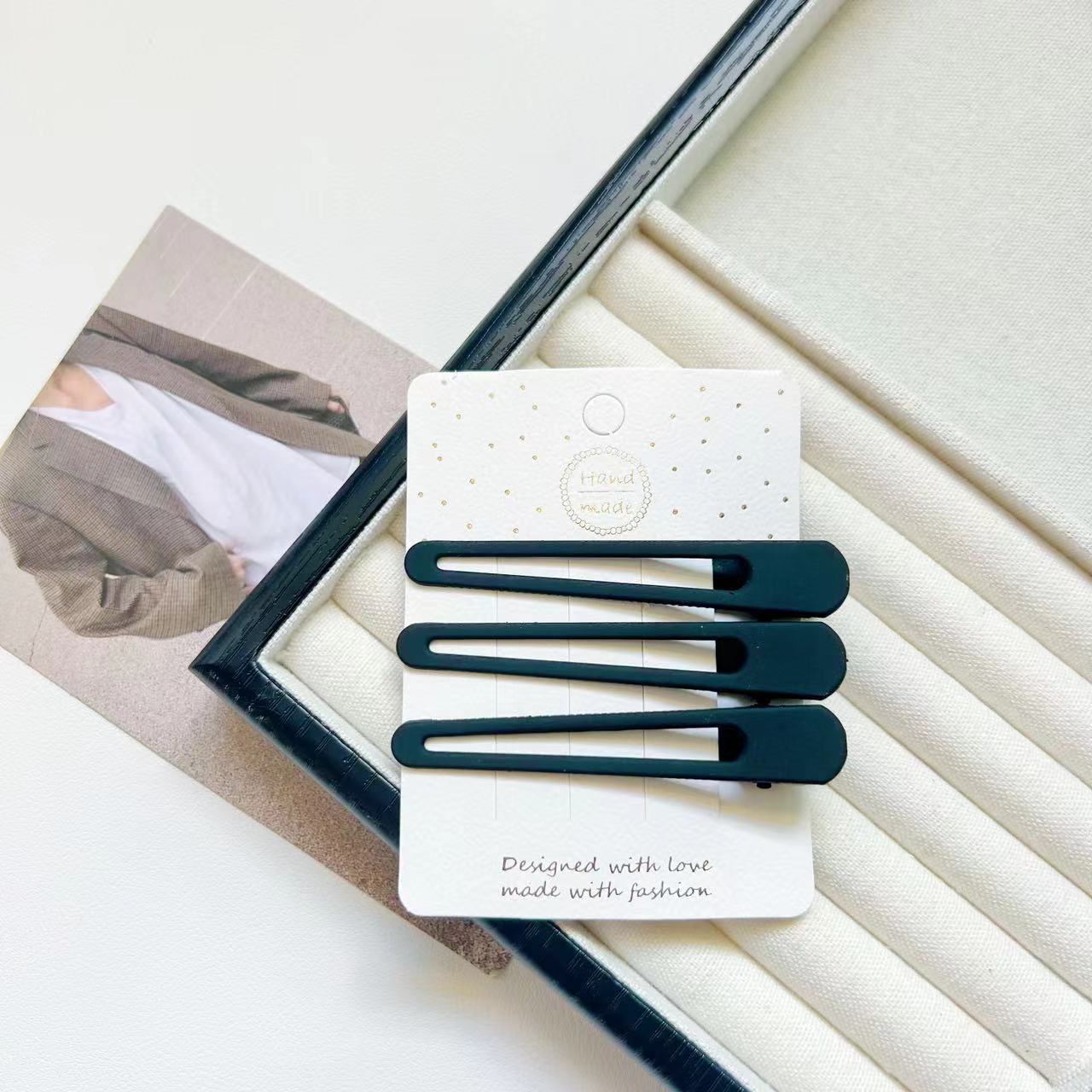 Clipe de pelo negro esmerilado simple nuevo clip de pelo sin marcas rotas silla clip de pelo de boca de pato clip de pelo accesorio clip de pelo lateral clip bb clip