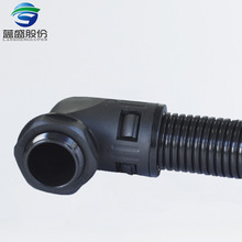 90度快速塑料波纹管接头RKW型尼龙软管波浪管锁紧弯头M牙PG牙G牙