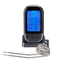 多功能無線燒烤溫度計電子雙通道廚房食品測溫儀遠程式烤箱溫度表