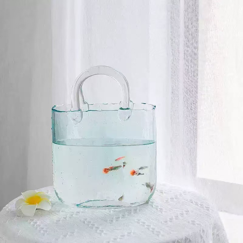 Bolsa de mano creativa vasija de vidrio sala de estar tulipán herruella decoración de flores nórdicas decoración hidropónica