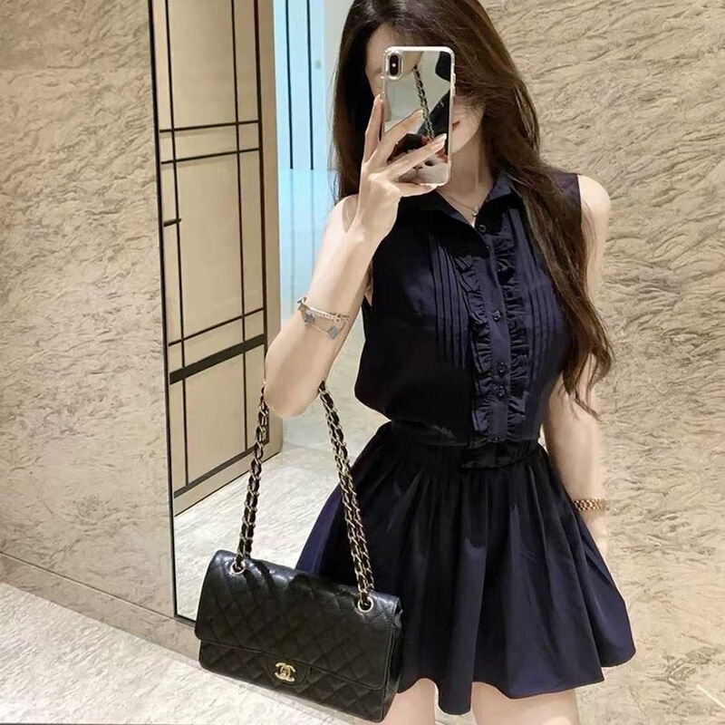 2026 French-Style Pure Desire High-End Shirt Dress for Women, Designed with a Cinched Waist and Tie, Sexy Summer Sleeveless Short Dress