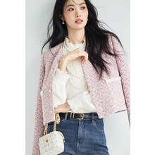 粗花呢口袋小香风短外套女2025秋装新款淑女外套女1G8911251