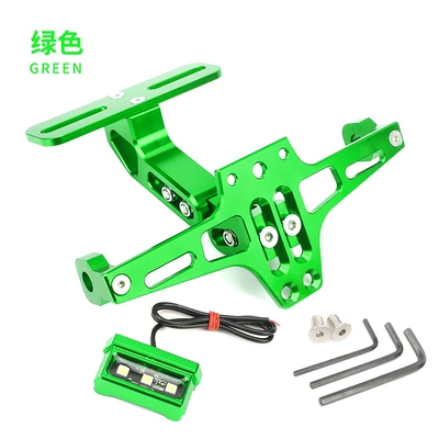 plate frame BWS R25 R3 | License plate holder/license plate holder - cnc-adjustable-license-plate-frame-green-with-light