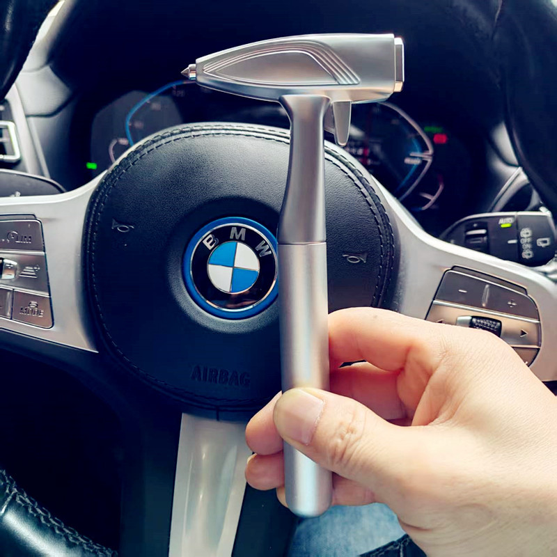Car Alloy Tungsten Steel Safety Hammer Multi-Functional Emergency Escape Window Breaker with Cutter Emergency Window Breaking Artifact New Style