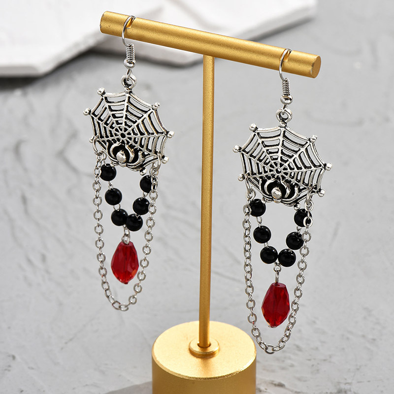 1 Pair Fashion Spider Web Artificial Gemstones Alloy Plating Women's Drop Earrings display picture 2