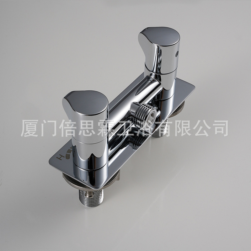 Xiamen Customized 4inch All-Metal Shower Faucet 304 Stainless Steel Electroplated Double Rv Hot and Cold Water Faucet