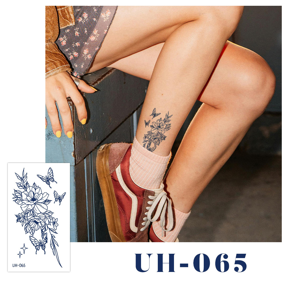 新しいジュースハーブタトゥーシール、半永久的、韓国で人気、原宿風、防水、ミニマルなタトゥーシール、英語文字