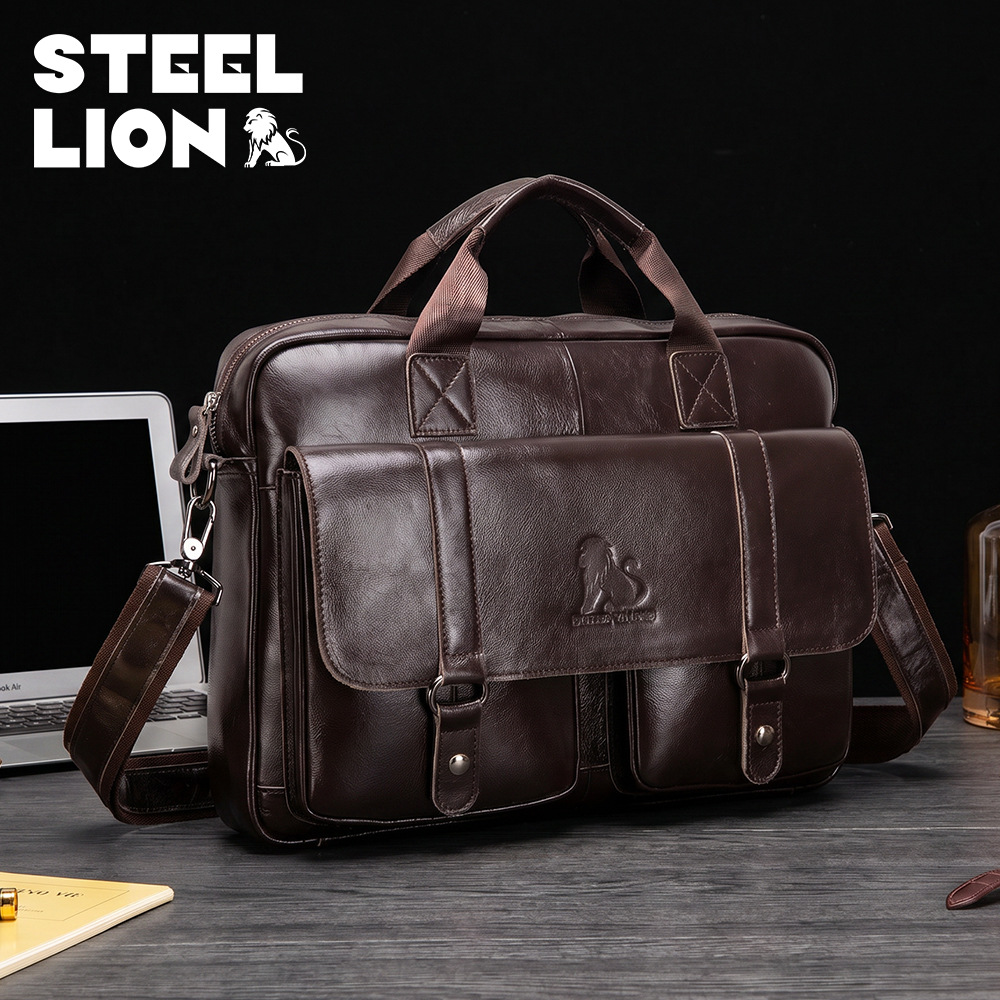 러시아에서 가장 잘 팔리는 소가죽 남성용 서류 가방, 1층 소가죽 남성용 컴퓨터 가방, 비즈니스 대용량 핸드백
