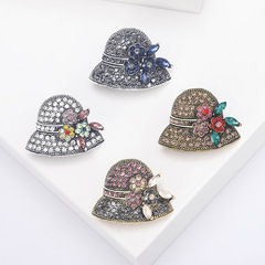 Cross-border Foreign Trade: Vintage, Unique Rhinestone Flower & Full-Diamond Hat Brooch—Stylish Accessories for Coats and Apparel