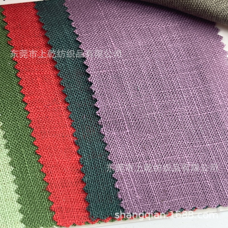 纯亚麻砂洗100%亚麻面料洗水麻布21S*17S纯亚麻砂洗110G麻布