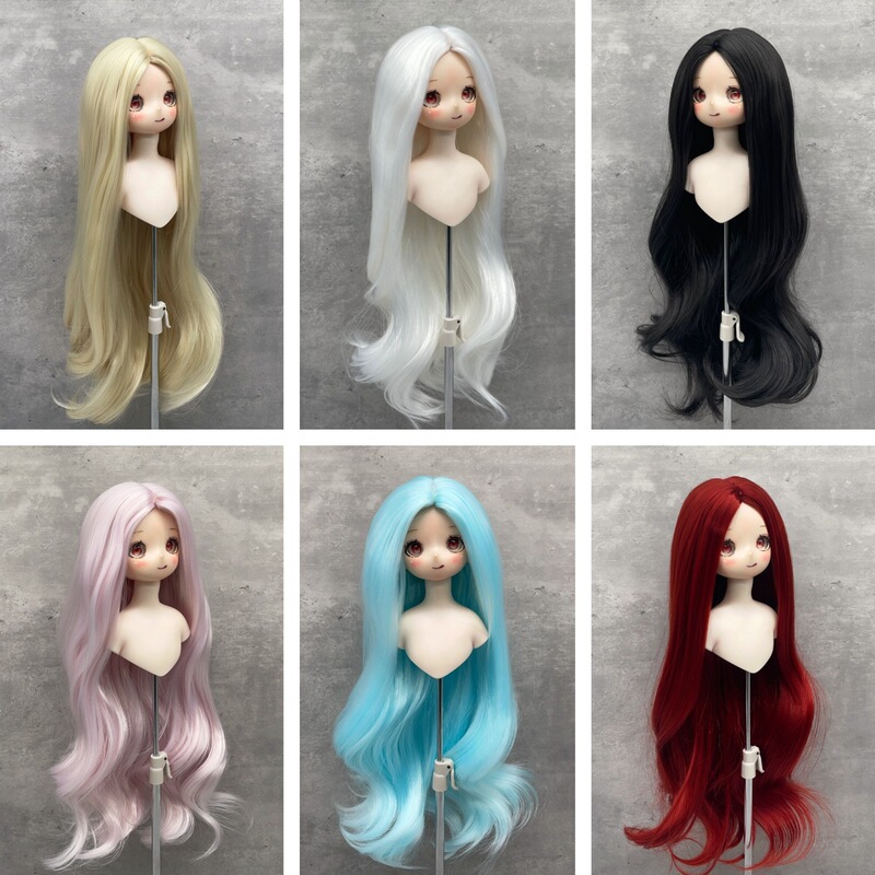 {Lucy} bjd baby uses fake hair 3/4/6 giant baby Keer soft silk long coil blank hair