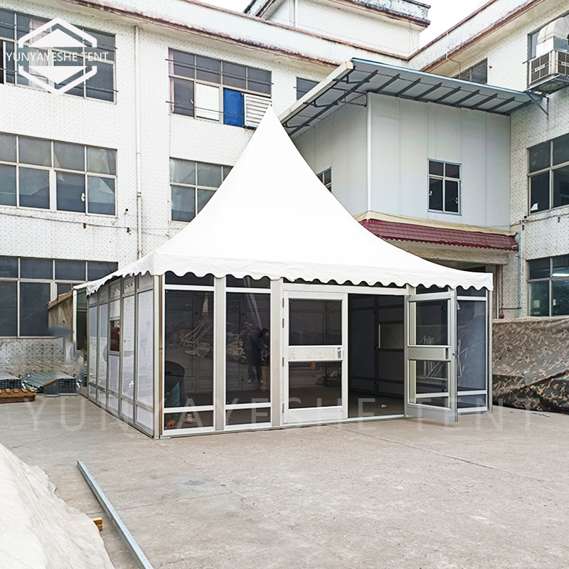 欧式尖顶篷 出售铝合金锥顶篷 可选ABS、玻璃硬体墙 易组装可循环