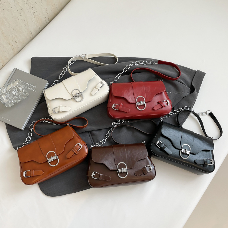Bolso femenino transfronterizo 2025 nuevo bolso de axila Maillard bolso retro con cerradura de hardware bolso con solapa bolso de mensajero de cercanías