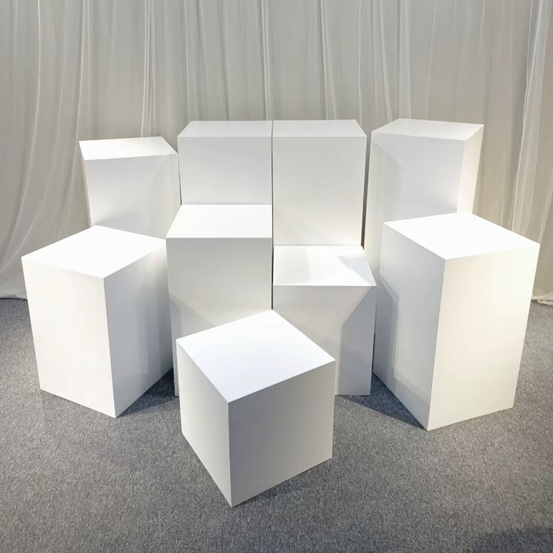 Photography props, rectangular cube, white stand
