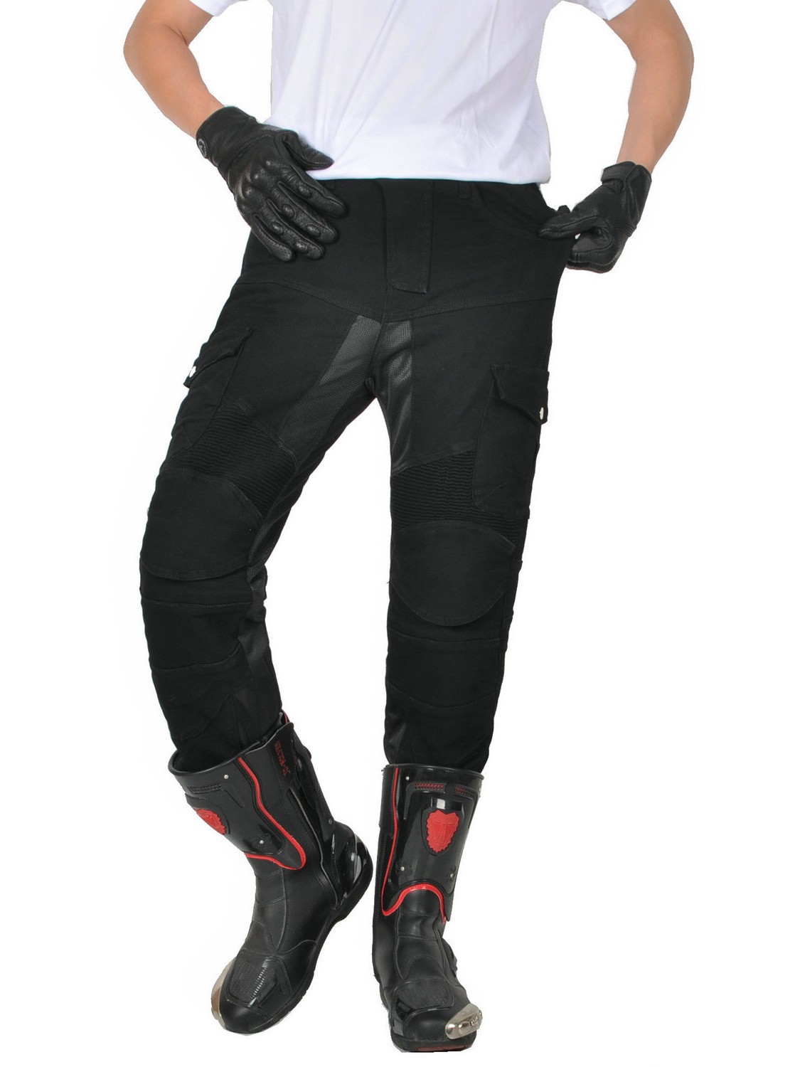 2025 verano motociclismo jeans pantalones de carreras con protector anti-caída ciclismo pantalones de motociclismo protector silicona