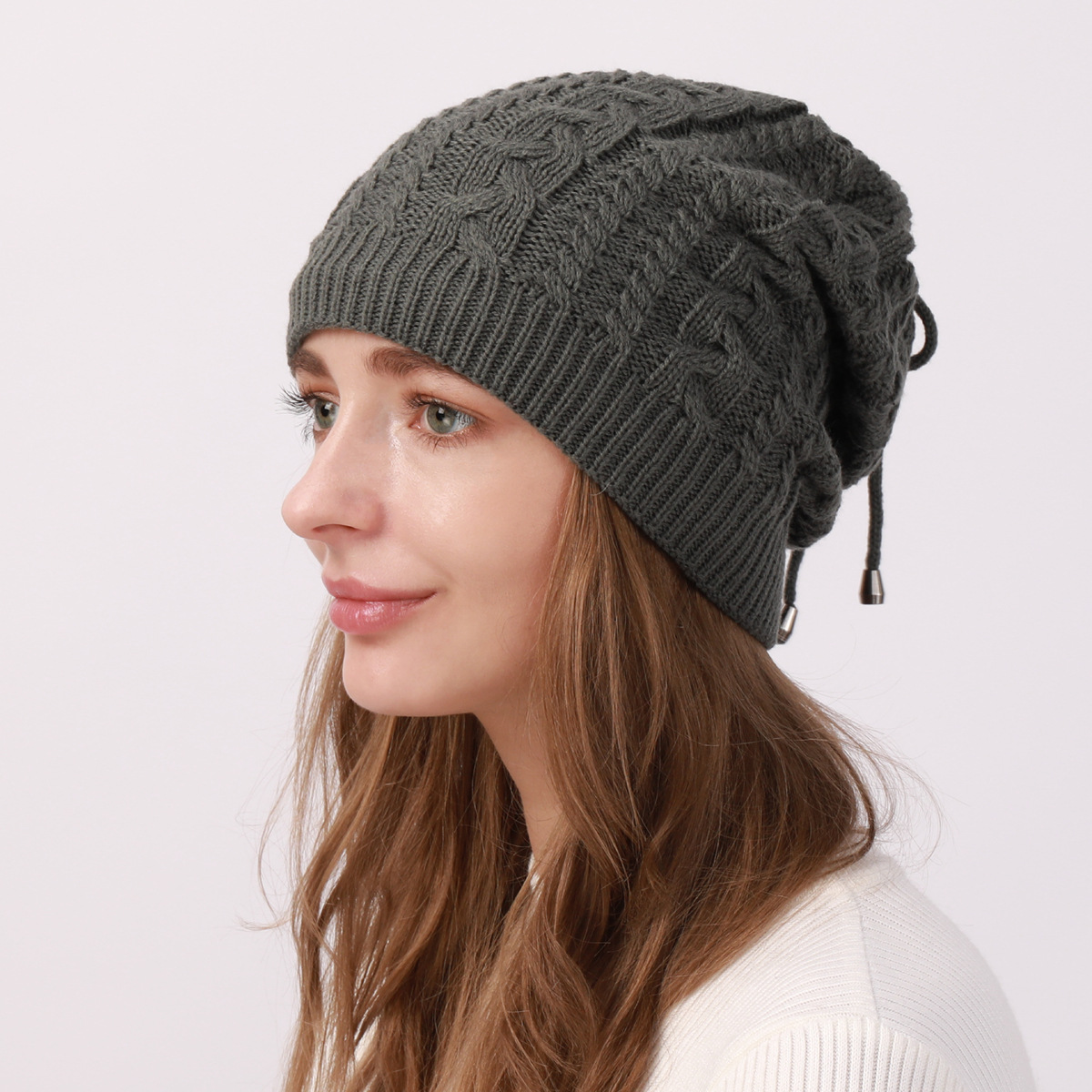 Damen Strickmütze Und Nackenwärmer Set Für Den Winter_voghion.com
