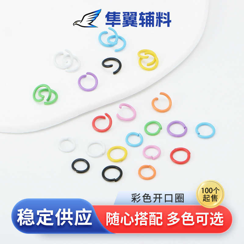 DIY Colorful Round Metal Closed Rings Jewelry Connecting Rings Iron Rings Manual Adjustable Open Rings for Bracelets and Necklaces