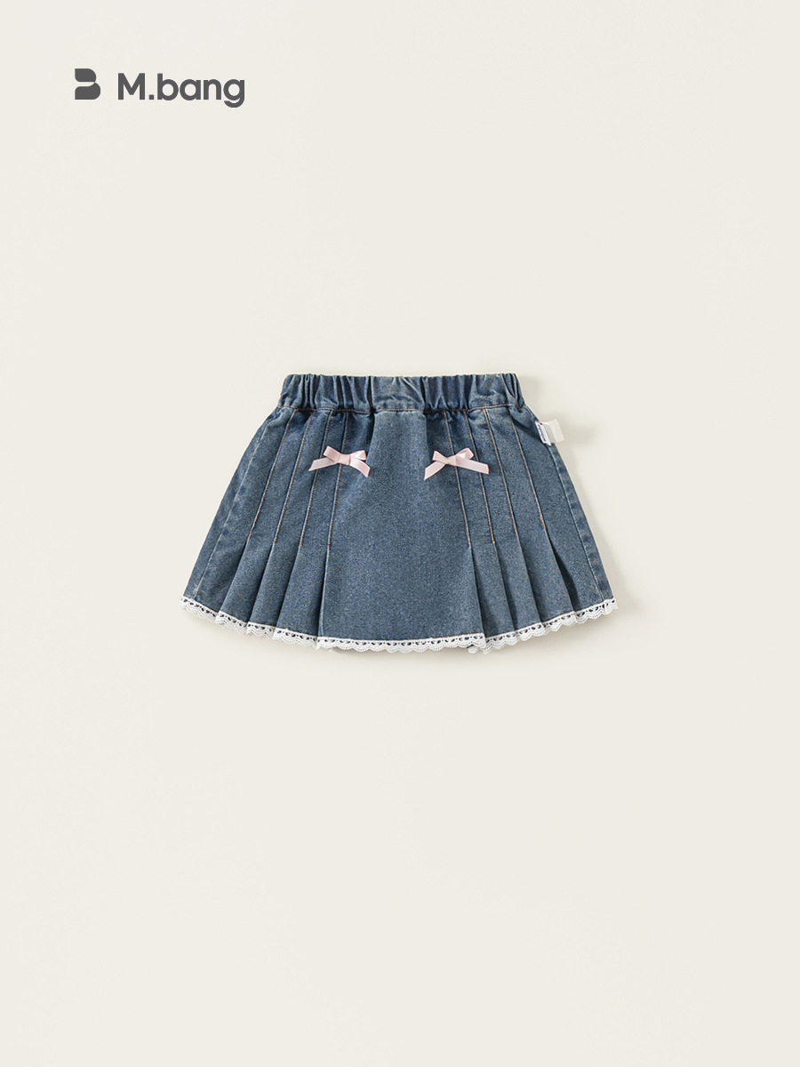 Youbao ropa para niños niñas falda plisada verano nuevo estilo lazo encaje falda corta para niños falda de bebé femenina