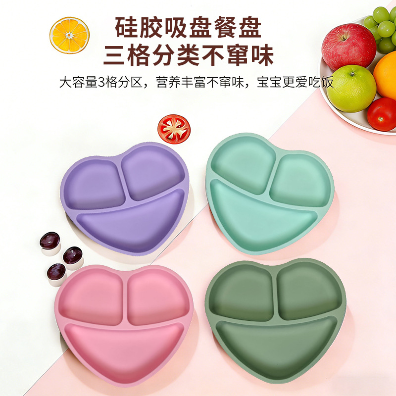 Xlee Source Manufacturer Cartoon Baby Divided Plate Food Grade Kidsren's Food Supplement Eating Bowl Home Dining Plate Ready for Sale