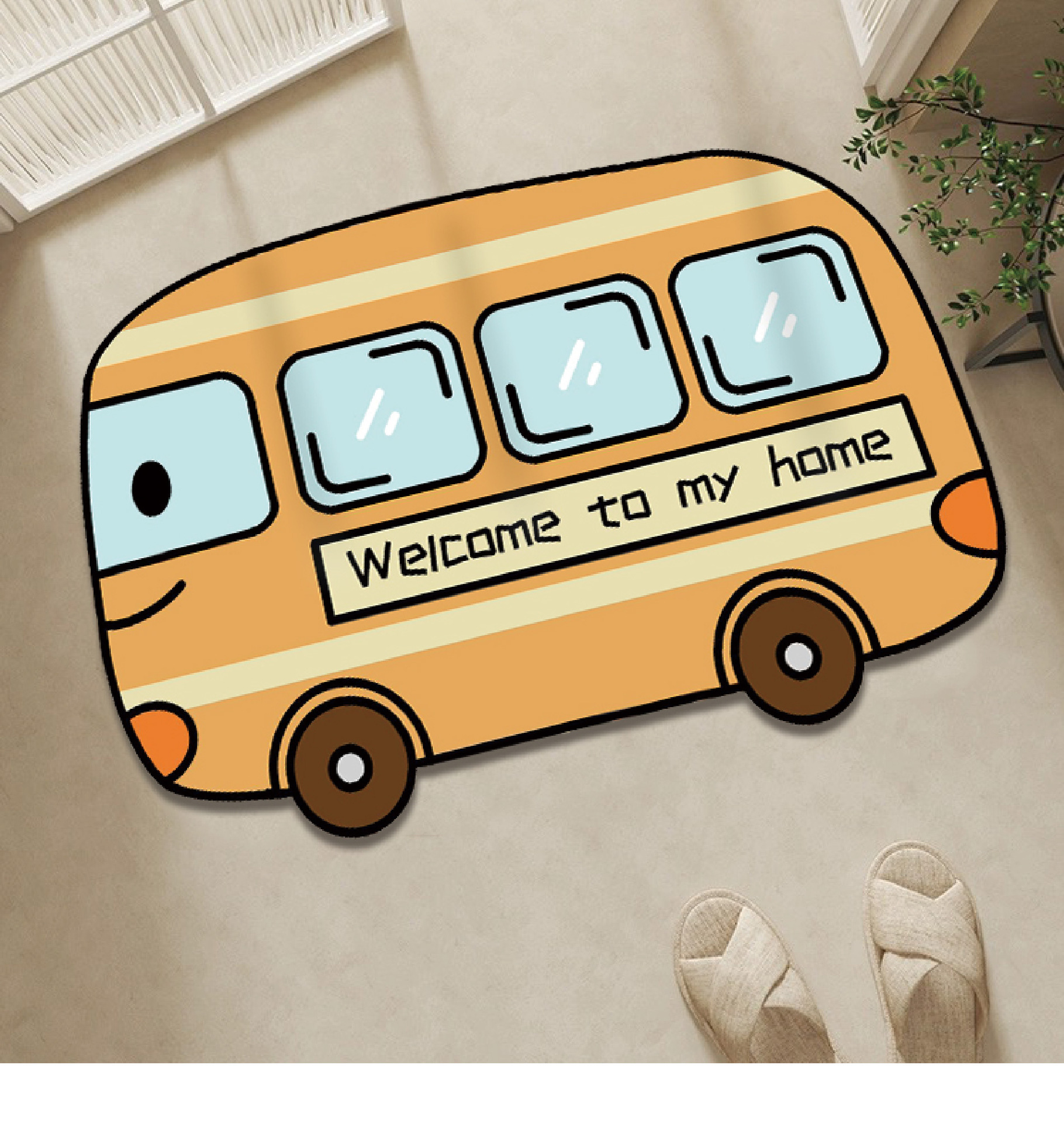 Cartoon creative car special-shaped floor mat absorbent quick-drying diatom mud soft mat Internet celebrity cute ins carpet