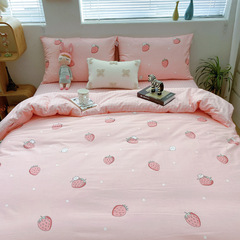 5ZV7批發少女夢｜小草莓純棉床單床笠兒童被套可枕套單件可愛公主