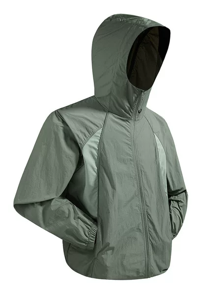 Designed Sun Protection Jacket for Both Men and Women, Outdoor Sun Protection Clothing, Breathable, Color-Blocking, New Style, Thin Ice Silk Sun Protection Clothing