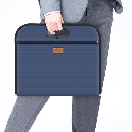 New portable briefcase with printed logo, multifunctional business briefcase, hand-carrying canvas file bag, manufacturer wholesale