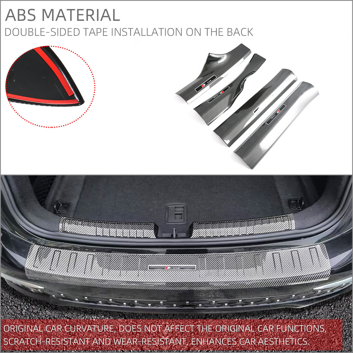 Suitable for 26 Models of Audi A6L Door Sill Strips, Welcome Pedals, Tailgate Rear Guard Plates, Interior Modification Accessories