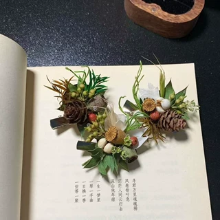 毕业礼物森系手作DIY小众伴手礼永生花胸针真花果实发夹