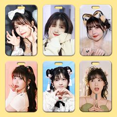 Lai Mei Yun card holder wholesale plastic sliding cover student school meal card ID badge small card work certificate card holder access control bus