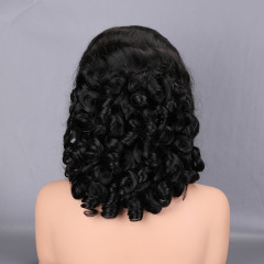 シャディ工場の現物卸売りカラーの本物の髪のかつらSpring Curly高幅の高さの重さの本物の髪