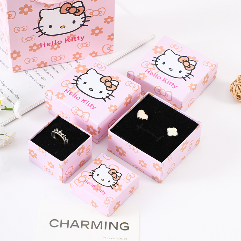 Cartoon KT Cat Packaging Box Jewelry High-end Sense Exquisite Jewelry Gift Box Necklace Box Ring Box