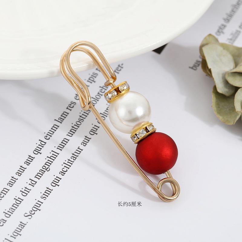 Red and white two pearl gold needles waist buckle#qt029
