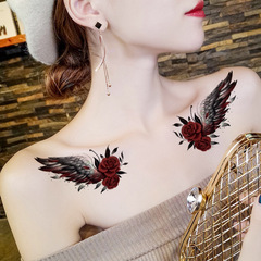 新款QQ小清新系列紋身貼 花朵 羽毛素花紋身貼 廠家批發